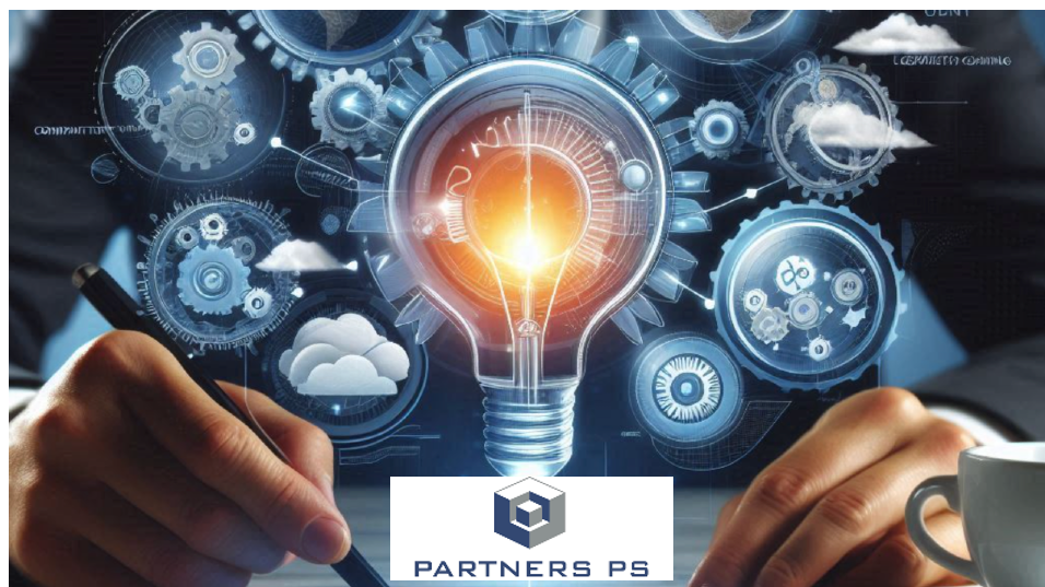 Training AI image A Mac with a Training AI image and Partners PS logo